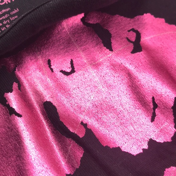 Metallic pink lip kiss Betsey Johnson cami Top L - Picture 5 of 7